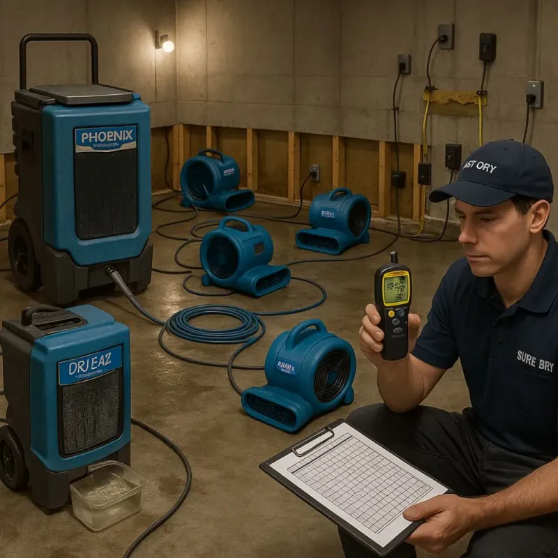 Structural Drying and Dehumidification process in Wedgewood, SC